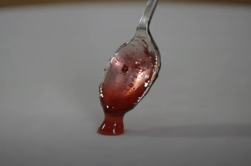 Jam on a spoon